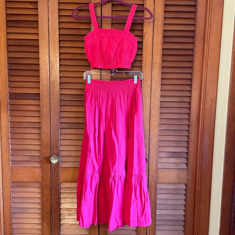 Midi Skirt & Crop Top Set